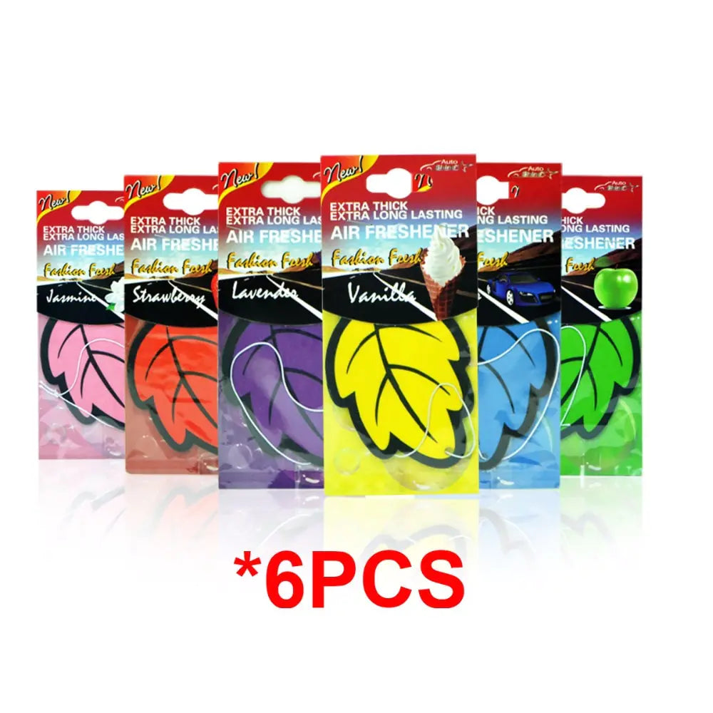 Leaf-Shaped Hanging Car Air Freshener – 6-Pack Long-Lasting Scent